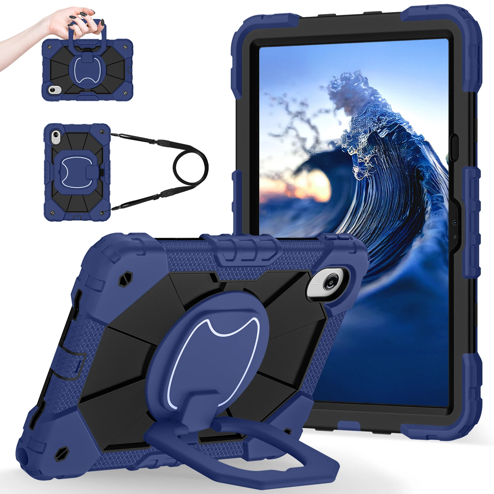 11 Rotating Stand Tablet Cover with Strap - Universal Fit Case