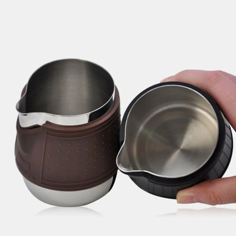 Brocca Per Montare Il Latte In Acciaio Inox 304 350ml - Con Beccuccio Curvo E Misure Interne - Per Latte Macchiato, Cappuccino E Cioccolata Calda