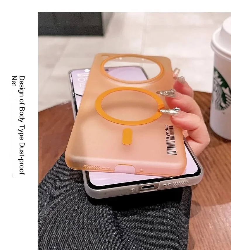 Transparent Magnetic Wireless Charging Protective Case - Hard Shell Back Cover
