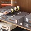 4-piece Storage Box Non-woven Fabric Breathable Moisture-proof Collapsible Storage Box With Leather Handle For Storage Bedding 4