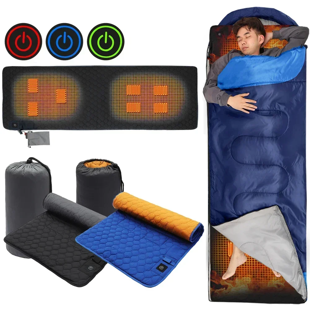 

7 Zones USB Heating Sleeping Mat Winter Outdoor Camping Sleeping Pad Insulation Heated Thickened Mattress 38 to 65℃ Yoga Mat