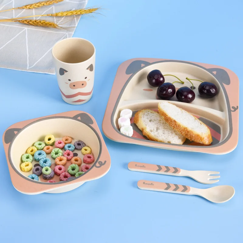 Cute Cartoon New Year Gift Bowl Sets Kitchen Toys For Children Baby