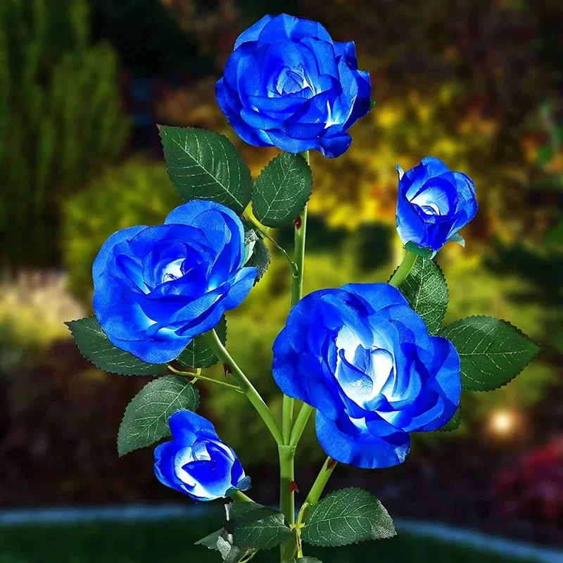 

Outdoor Solar Light 3/5 Head Simulation Rose Flowers Lights Waterproof Courtyard Garden Light Pathway Courtyard Lawn Decoration