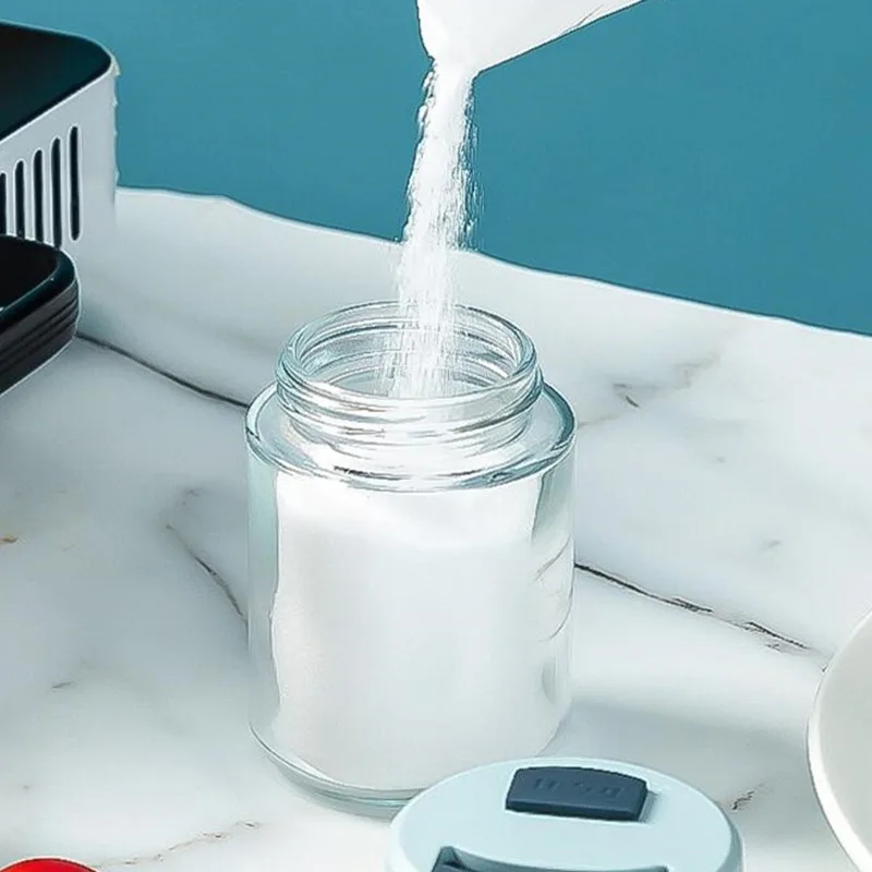 Multifunctional Spice Jar with Adjustable Pour Lid Kitchen Salt Pepper Sugar Seasoning Storage Container Easy Measure and Pour