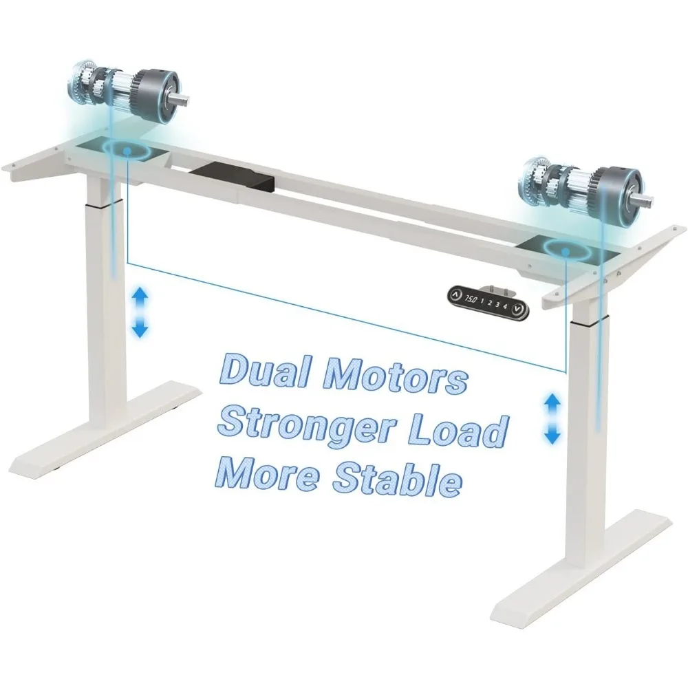 Dual Motor Height Adjustable Electric Standing Desk,Height Stand Up Computer Desk,Sit and Stand Home Office Desk 4