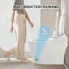 Smart Toilet, Heated Seat Automatic Flush Tank Less Toilet Without Bidet, with Foot Sensor Flush, Power Outage Flushing, Soft 4