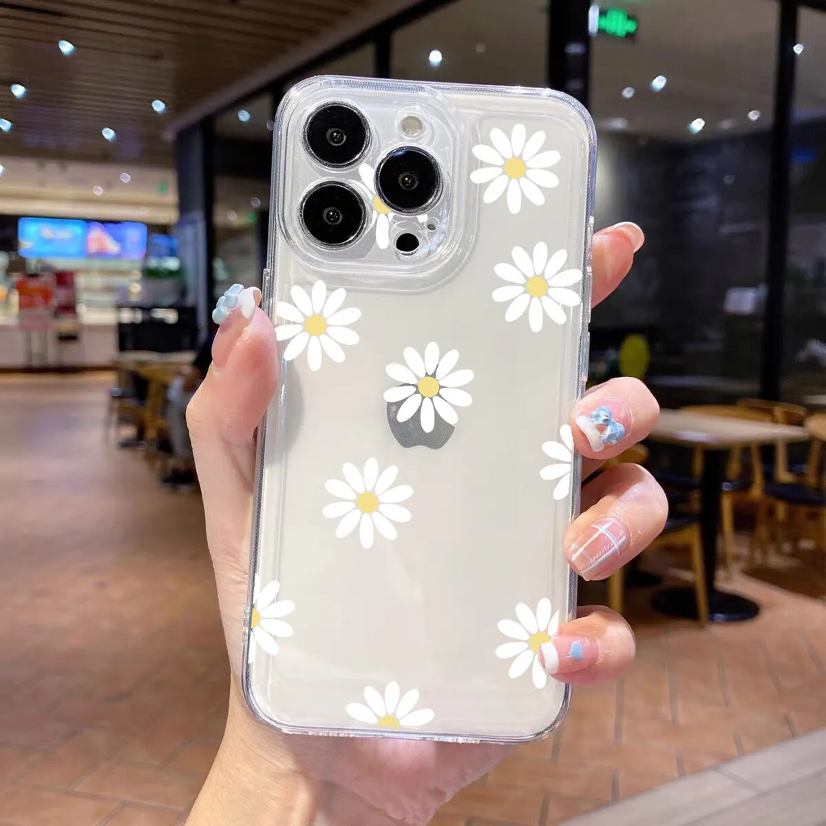 Daisy Flower Clear Silicone Phone Case Cover