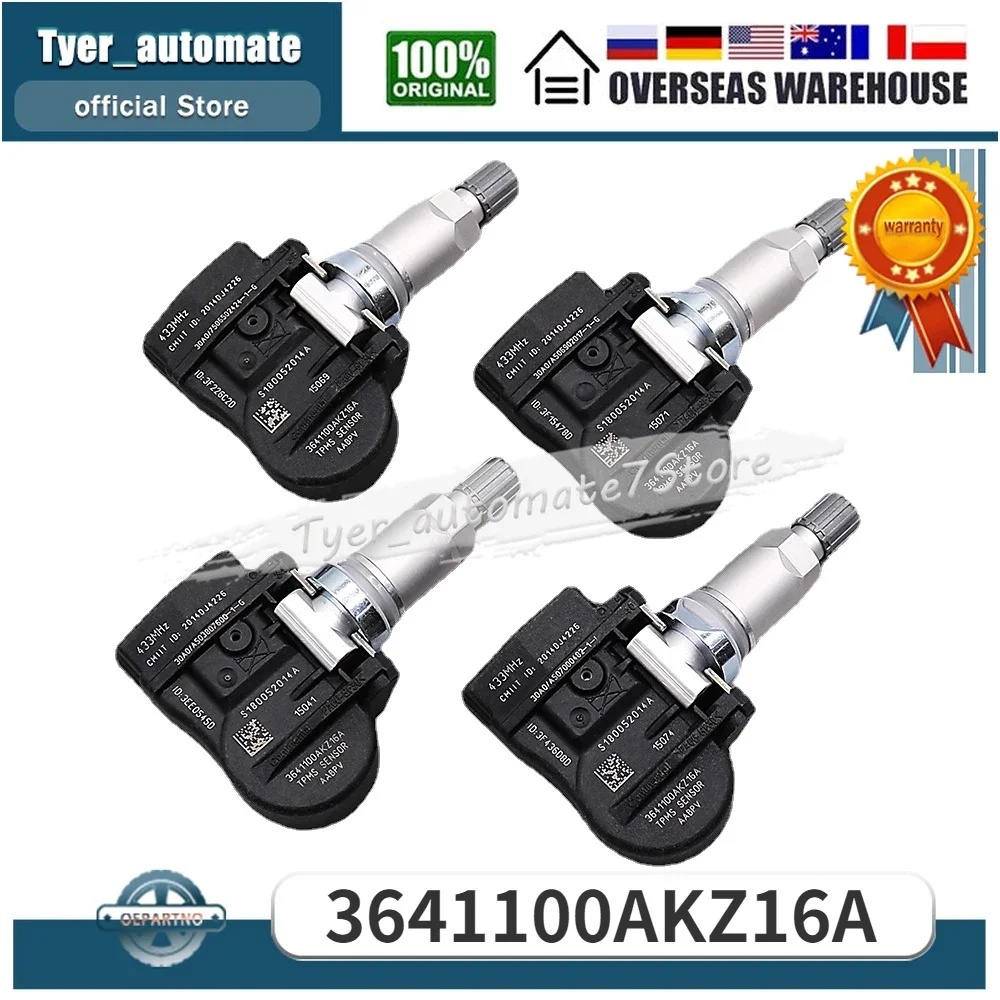 Датчик давления в шинах TPMS 3641100AKZ16A для Great Wall Wingle5 C50 Haval H6, 4 шт.