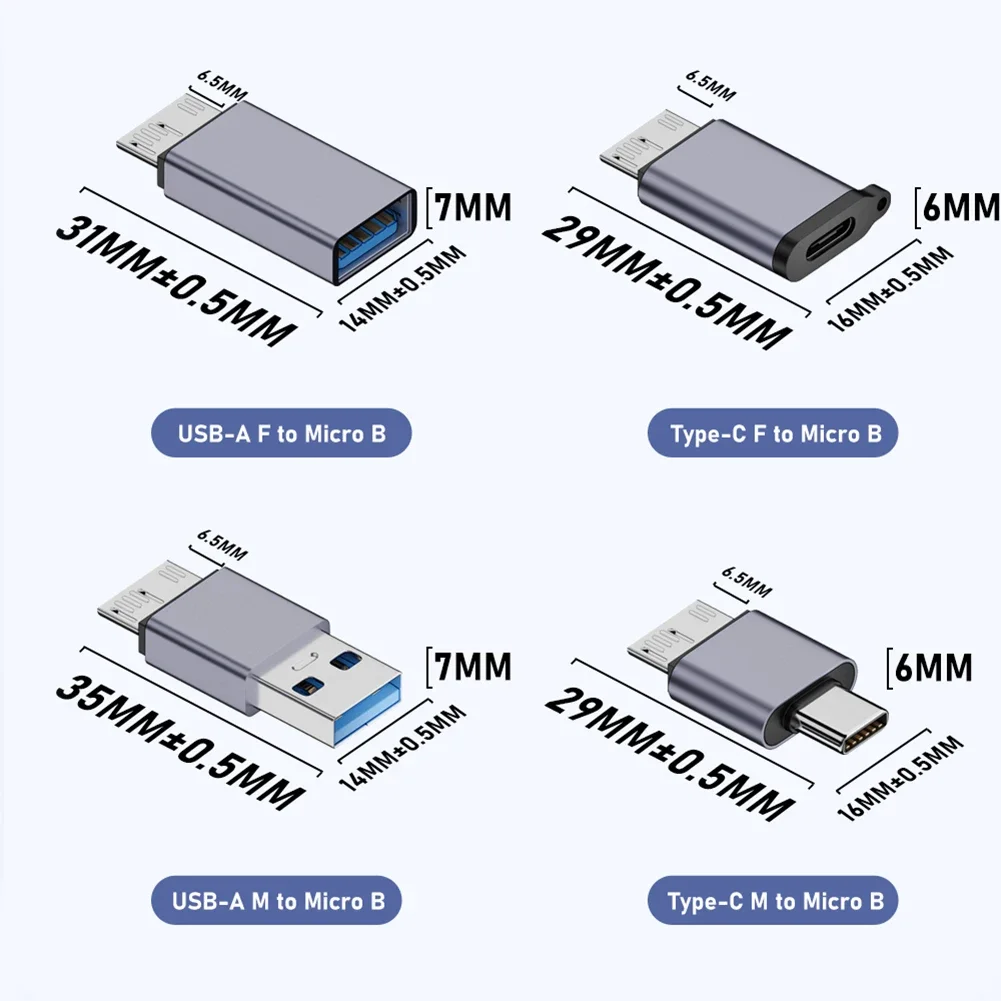 Universal USB-C to Micro USB 3.0 HDD Adapter Connector
