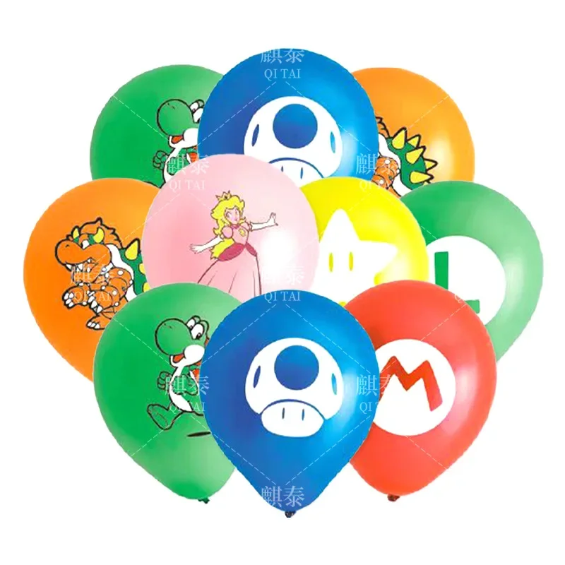 

20 Pcs Super Mario Luigi Princess Peach Yoshi Bowser Toad Latex Balloon Cartoon Holiday Scene Decoration Children Toys Birthday