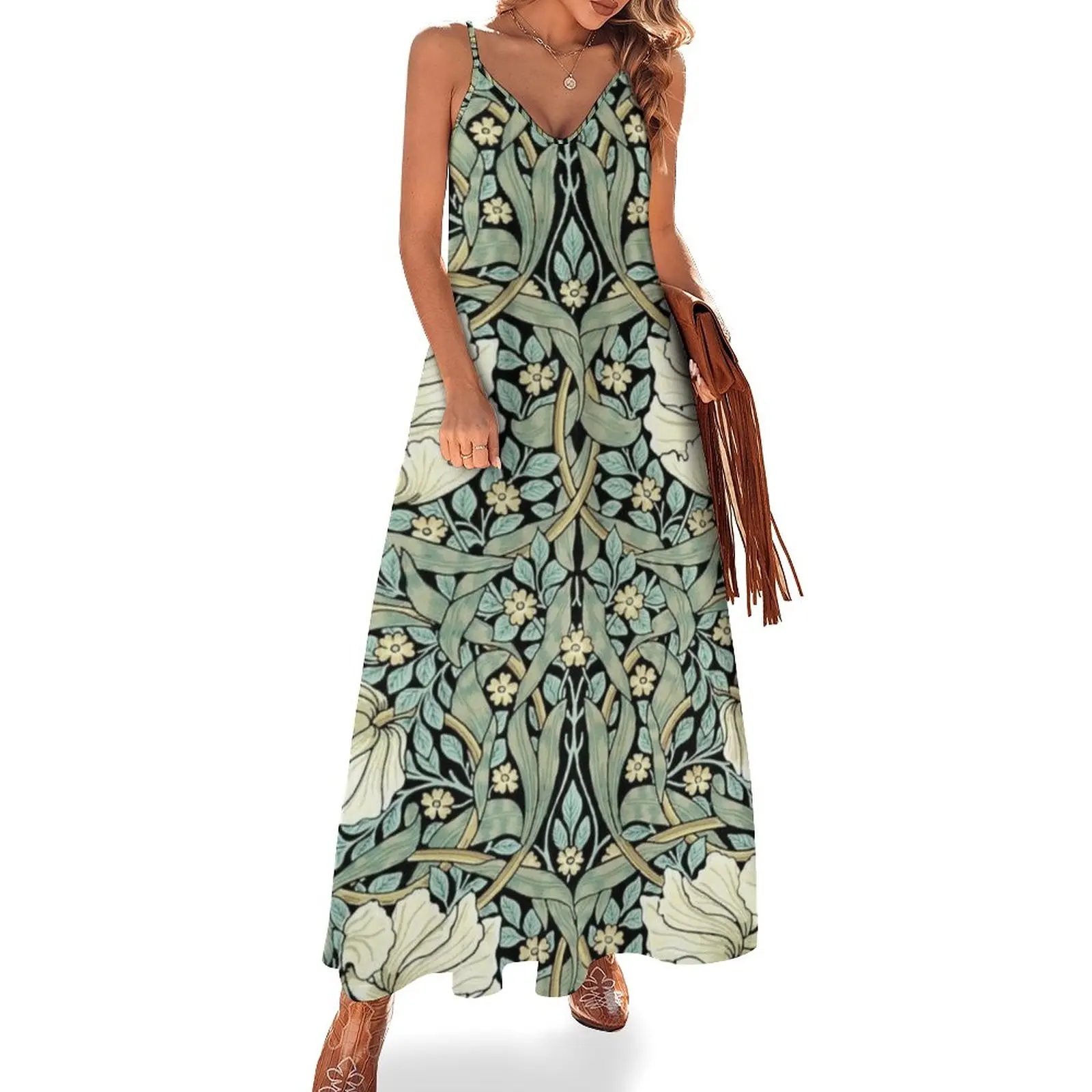 

William Morris - pimpernel Sleeveless Dress elegant dresses for women womens dress beach outfits for women