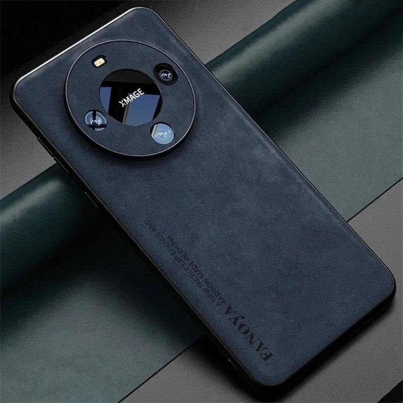 Luxury Leather Metal Magnetic Car Holder Shockproof Protective Case