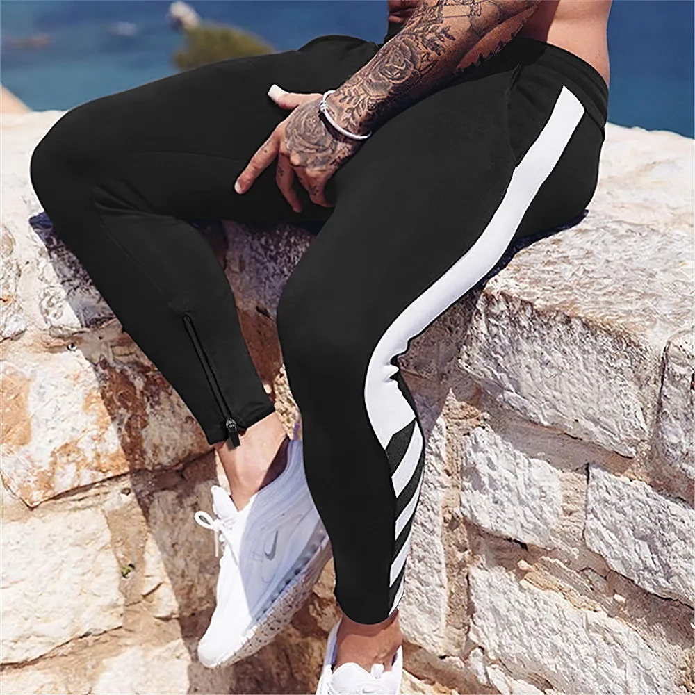 Muscle fitness pants casual sports running training leggings sweatpants trousers men clothing