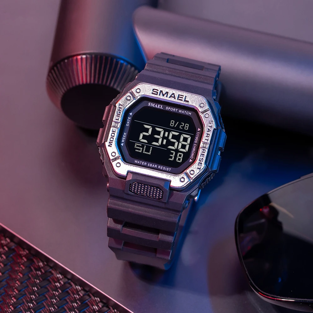 SMAEL 8059 Leisure Sports Student Couple Watch Men's Cool 50m Waterproof Night Light Outdoor Electronic Watch 3