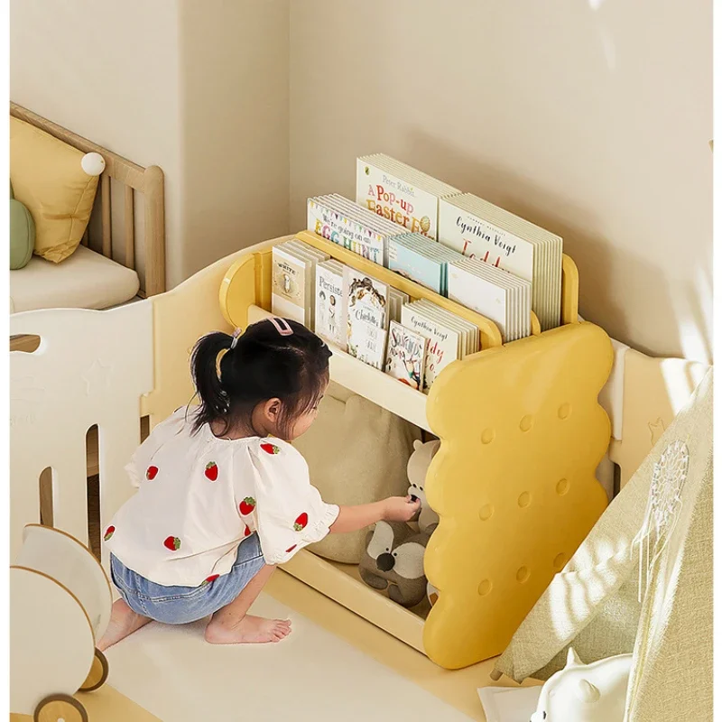 Creative Cheese Children's Bookshelf Living Room Toy Storage Cabinet Double-layer Picture Book Reading Book Storage
