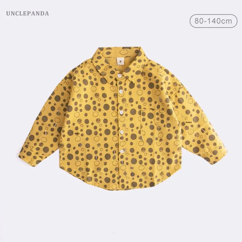 Children's Long Sleeve Cotton Shirt Loose Fit Top For Boys And Girls Spring Autumn Collection Casual Clothing