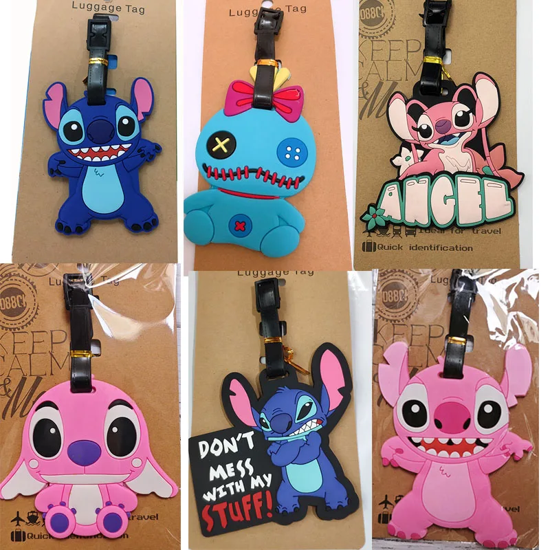 2023 New Lilo Stitch Disney Travel Accessories Luggage Tag Silica Gel