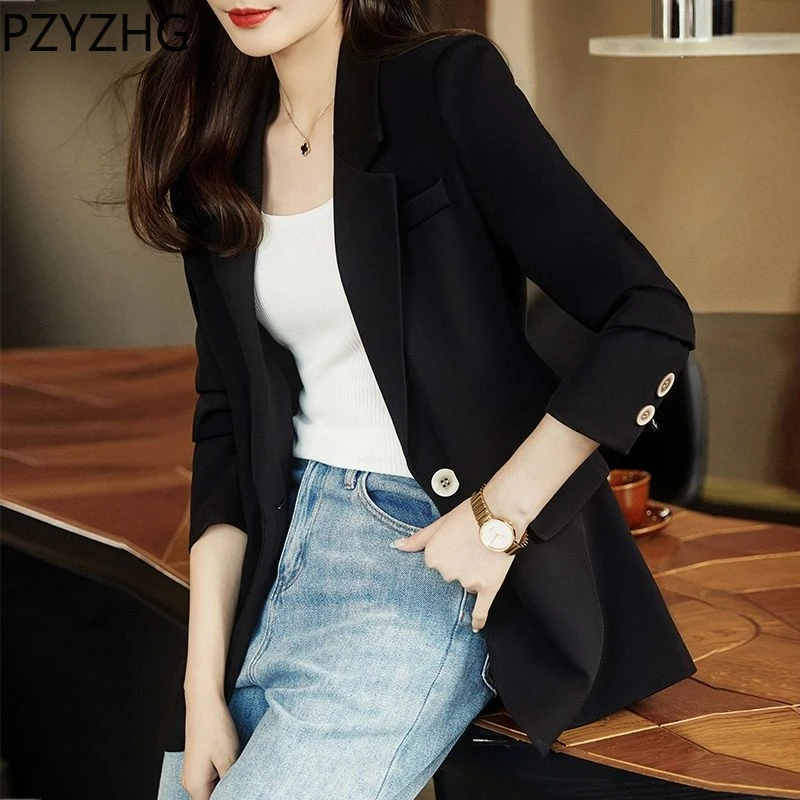 Women 2023 Blazers Solid Elegant Loose Simple Classic Fashionable Long Sleeve Temperament All-match Blazer Chic Clothing NEW