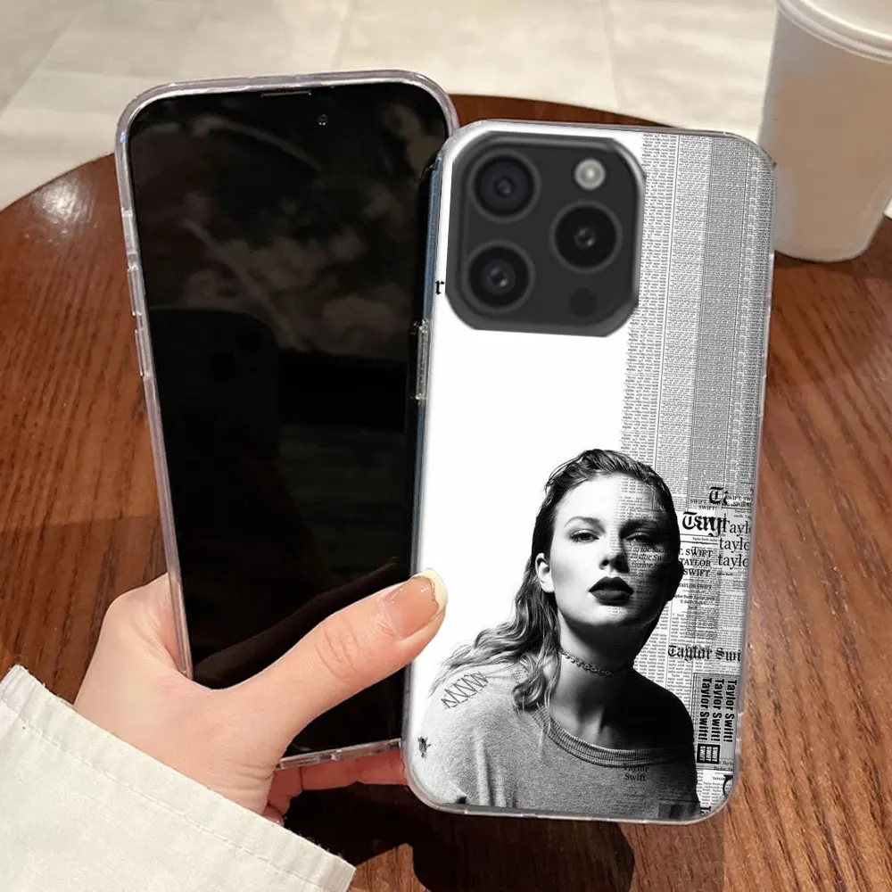 thumbnail image 1 of Funda de teléfono transparente T-Taylors S-Swifts para Aplee iPhone 12 13 Mini 14+ 15 Plus 16 Pro Max Funda 11 Pro X XS Max Coque Hard PC Cell, 1 of 5