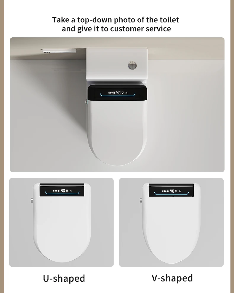 Chaozhou New Model U V Shape Inteillgent Slow Close Toilet Seats Auto Clean Smart Toilet Seat Electric Smart Seat Cover
