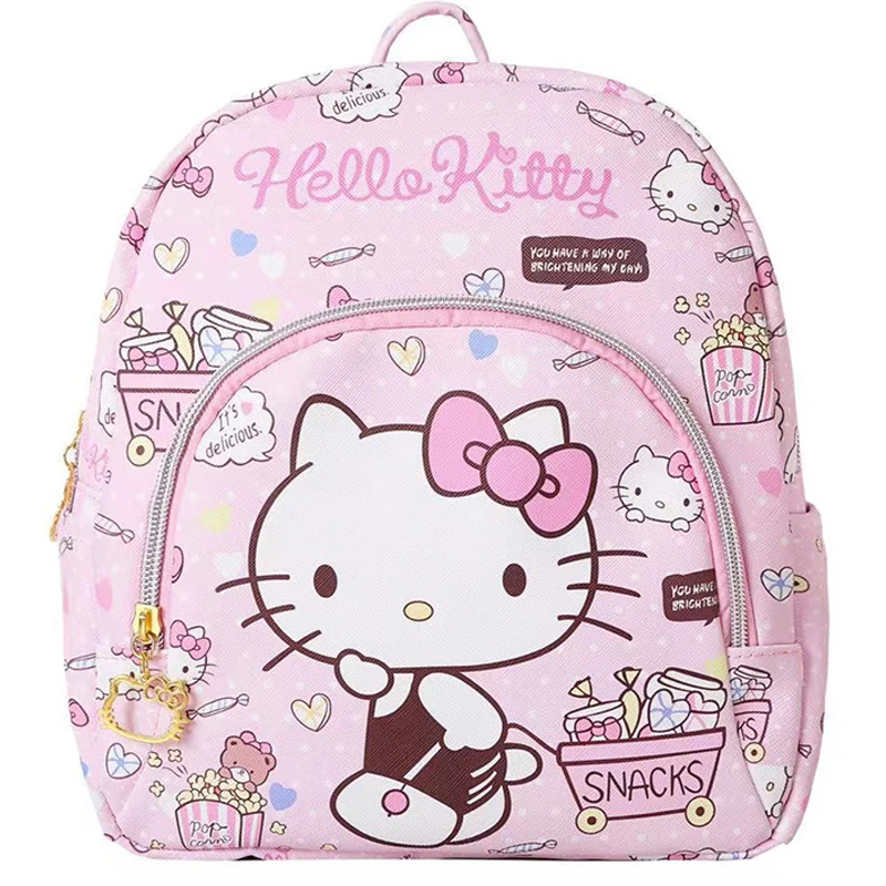 Sac à dos en cuir pour filles, cartable Hello Kitty, mignon, étanche