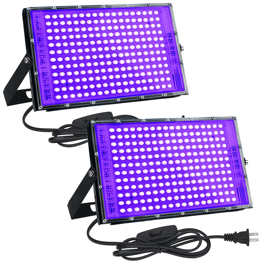 

1/2Pack 300W 216 LED UV Flood Light Ultraviolet Stage Lamp 395nm Fluorescent UV Black Light DJ Disco Party Stage Backlight