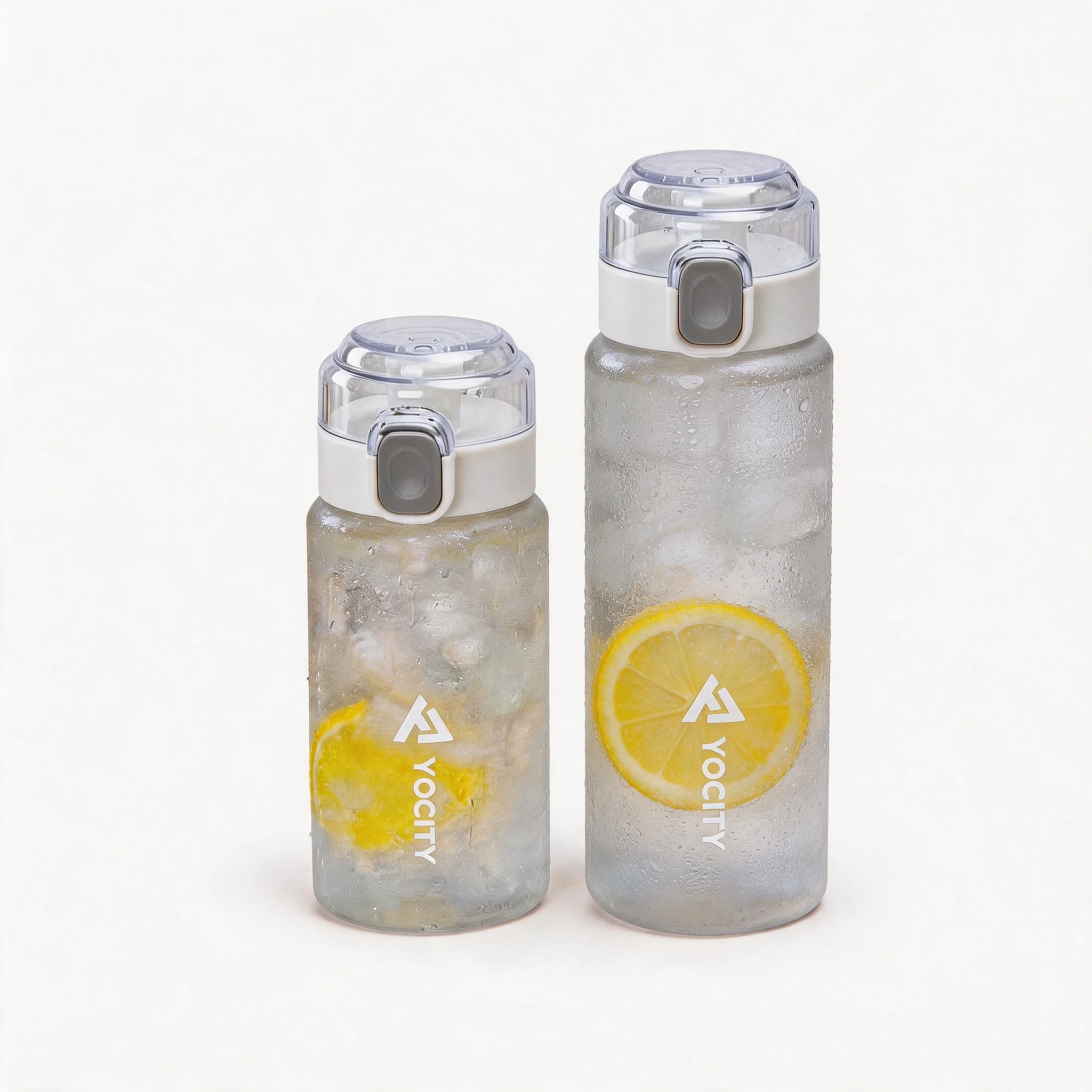 Portable Leak-Proof Tritan Sports Water Bottle with Time Marker for Fitness and Outdoor Activities
