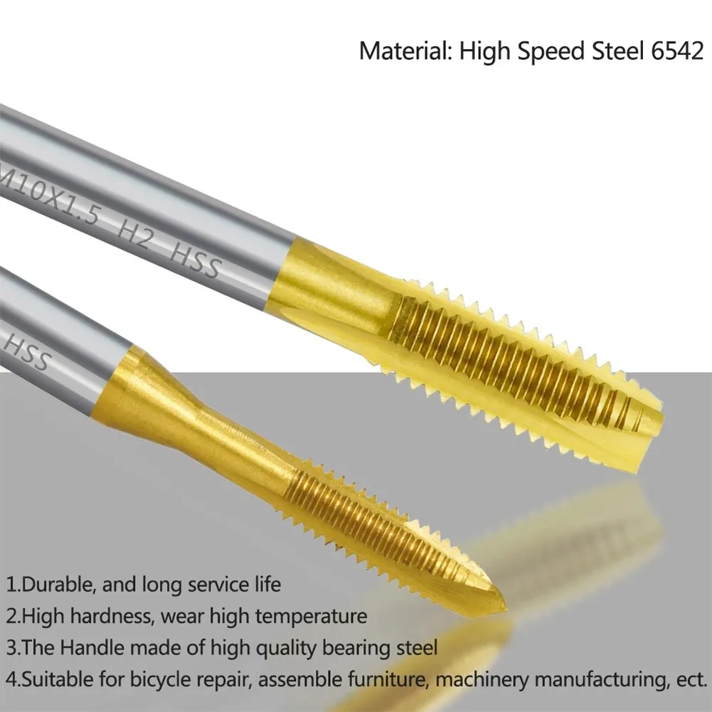 HSS Titanium Coating Thread Tap Screw Machine Tap Drill Bit M2-M12 Metric Straight Flute Thread HSS6542 Threading Drill drill bits screw tap electric drill tap tool hand tap tool hand tap drill drill tap tool drill and tap tool