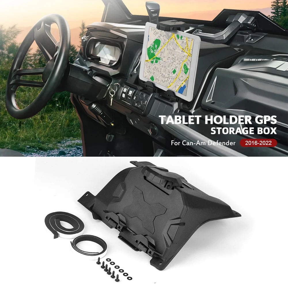 

UTV Electronic Tablet Device Phone Holder GPS Organizer Storage Box For Can-Am Defender HD10 HD8 HD5 Max HD10 HD8 2016-2022