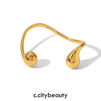 Statement 316L Stainless Steel Twisted Cuff Open Bracelet Bangle for Women Minimalist Fashion Trendy Chic Charm Jewelry 1