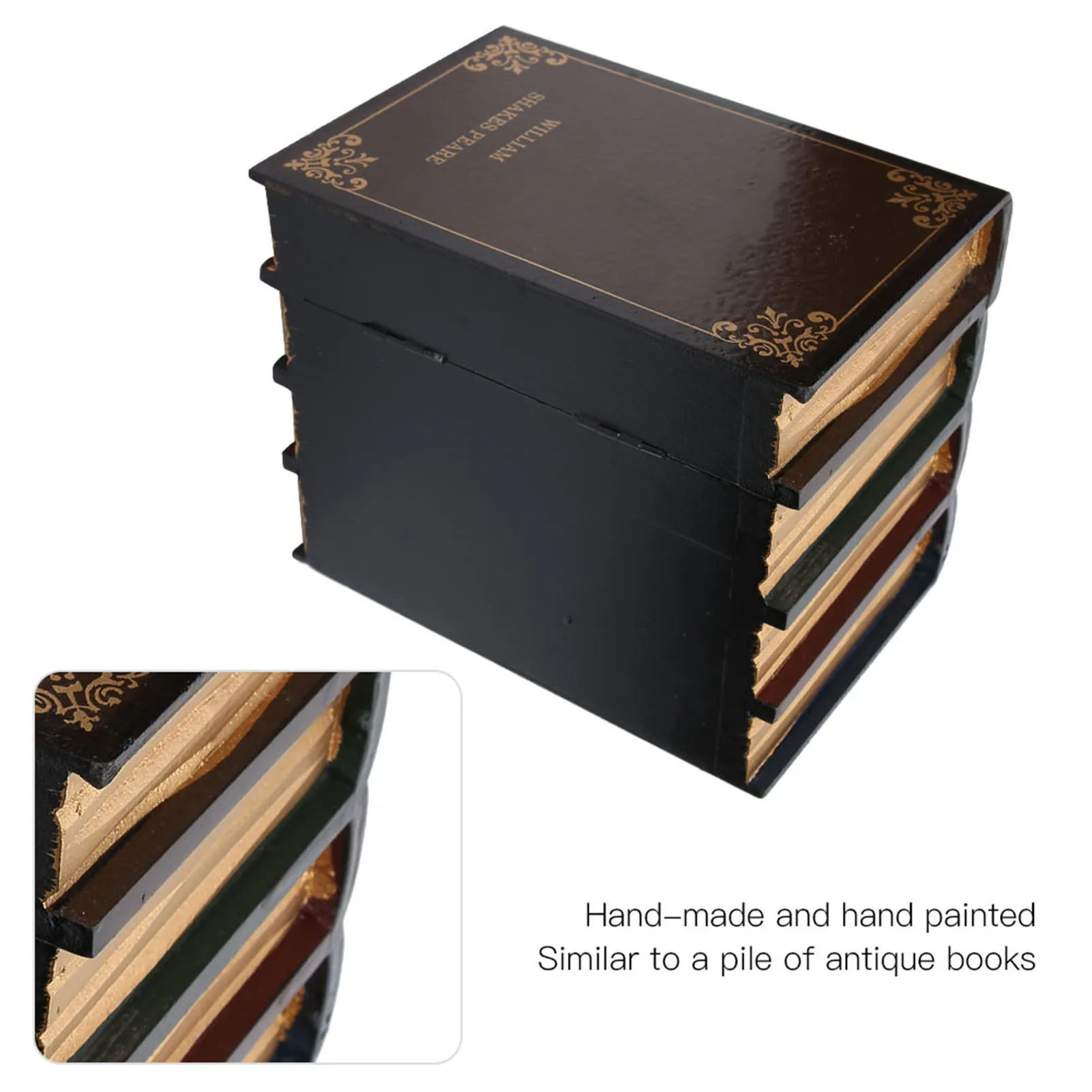 Antique Book-Style Decorative Storage Box