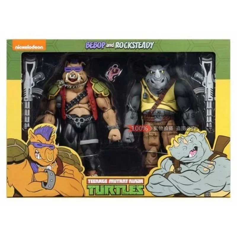 Экшн-фигурка Neca 2017 Sdcc Limited Rocksteady Bebop, подростковые мутанты, Черепашки-ниндзя, Аниме фигурки, 16 см, ПВХ, коллекционные игрушки