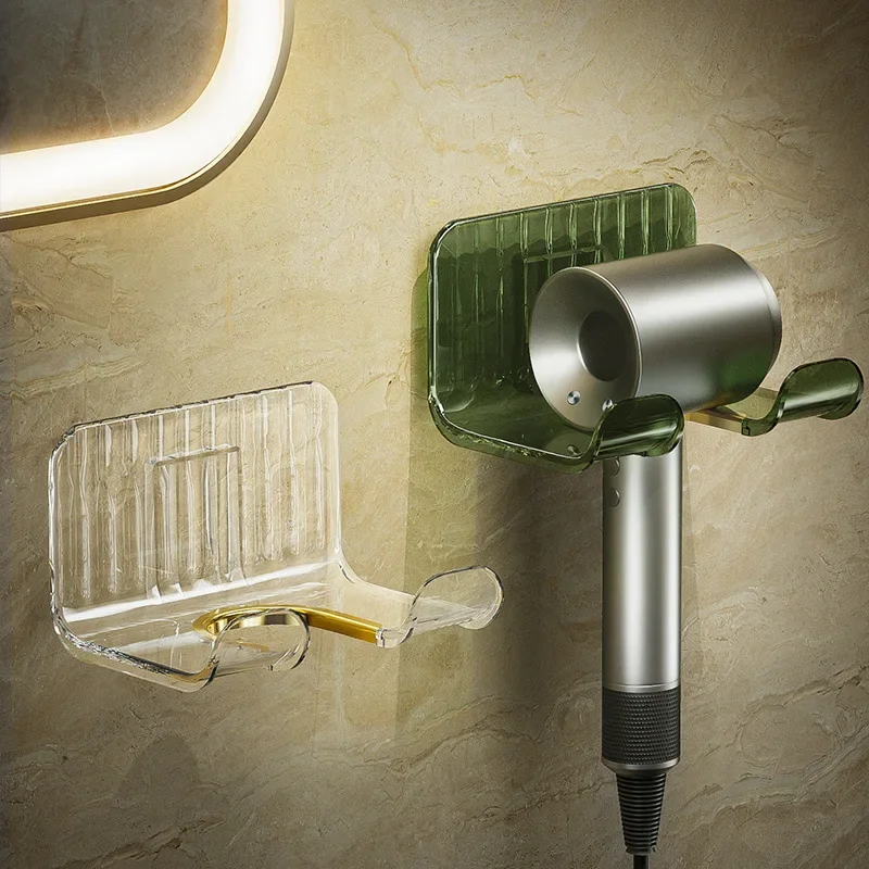 

Toilet bathroom shelf free punching wall-mounted strong load-bearing lazy hair dryer bracket plastic hair dryer storage bracket