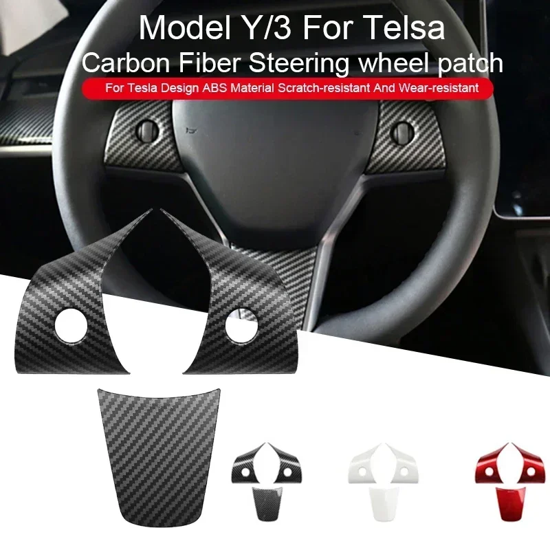 For Tesla Model Y/3 Carbon Fiber Steering Wheel Durable Stylish Custom Fit Enhance Your Driving Experience Easy Installation