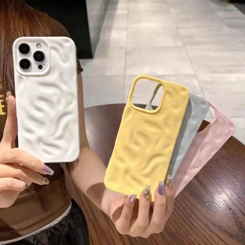 Luxurious 3D Silk Wavy Pattern Phone Case Cover