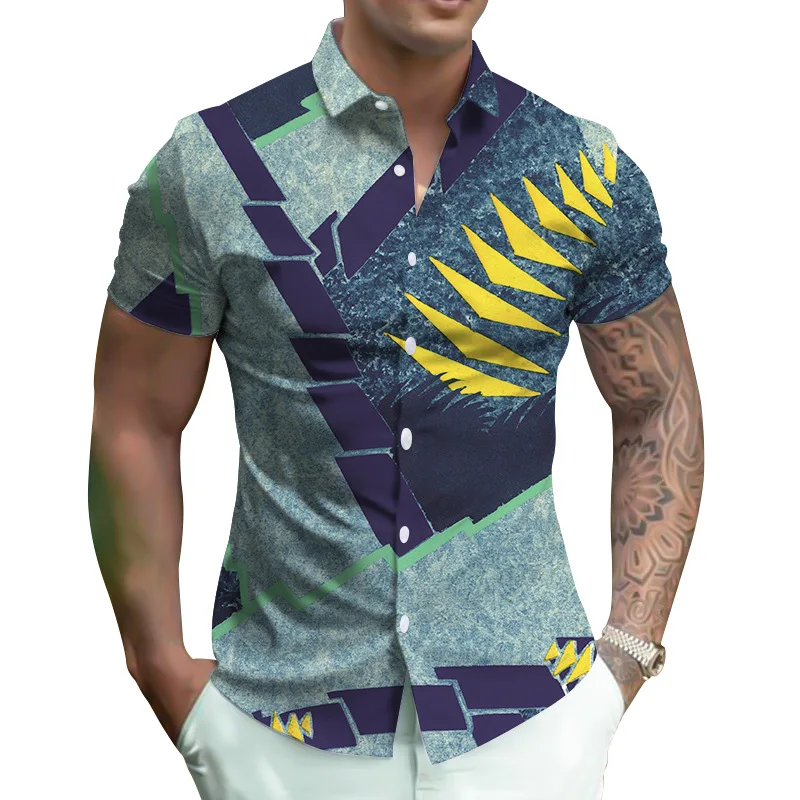 Short Sleeve 3D Digital Shirt Plus Men's Shirt