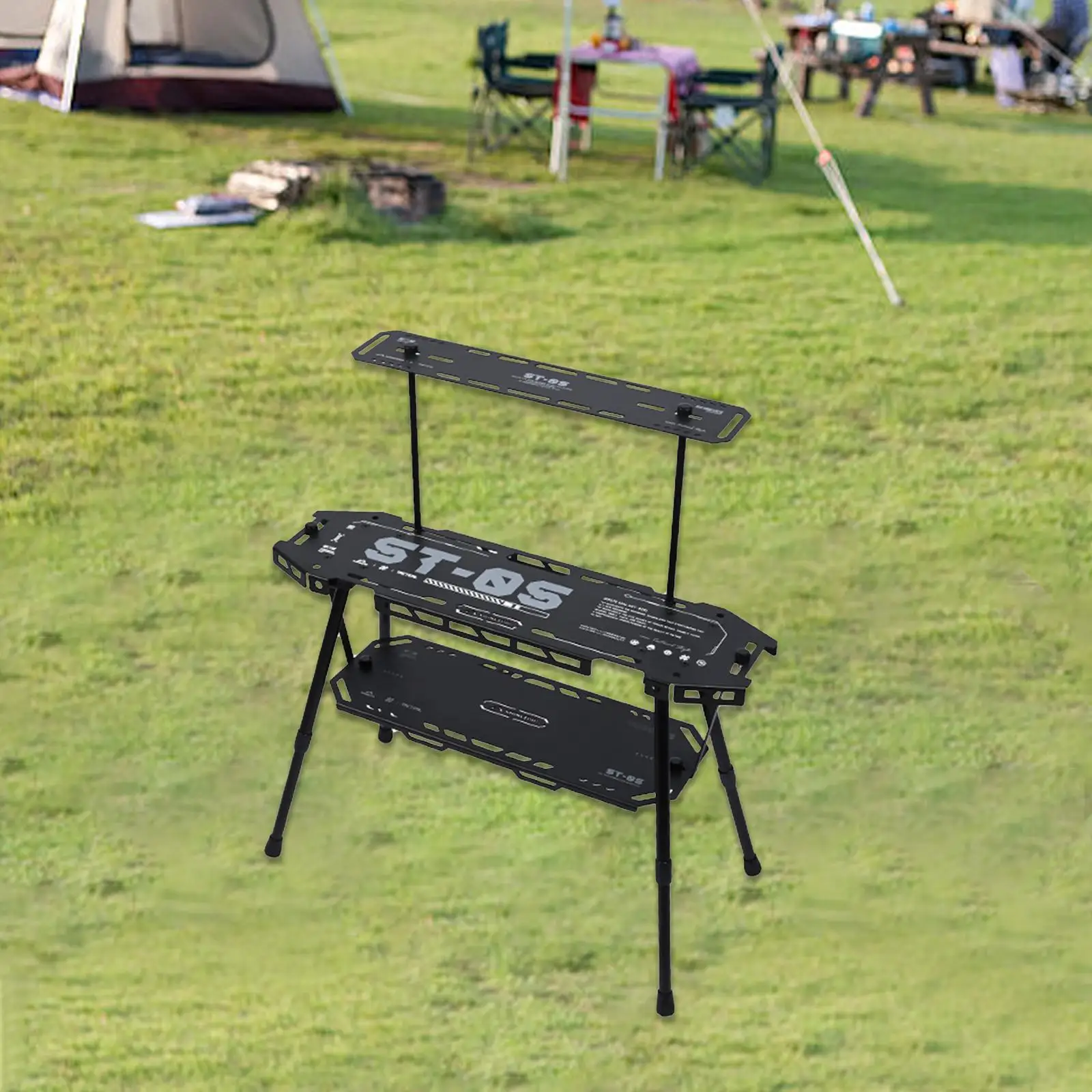 Igt Combination Table Multifunctional Camp Table Lightweight Folded Grill Table for Picnics Garden BBQ Mountaineering Fishing