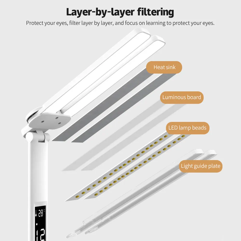 Xiaomi LED Desk Lamp Multifunction Table Lamp with Calendar USB Touch Night Light with Pen Holder for Bedroom Reading Lamp 4