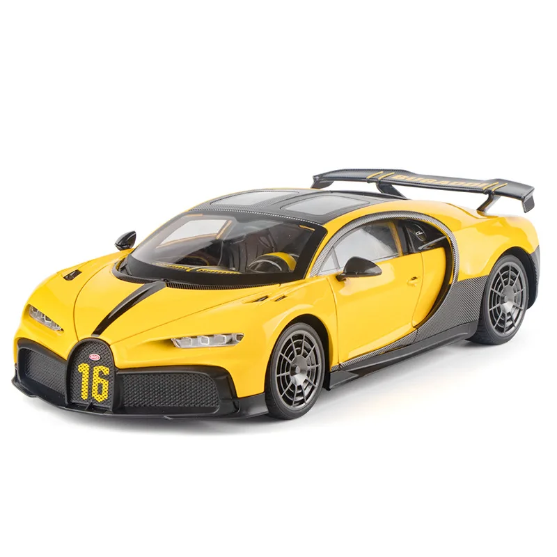 1:18 Scale Bugattis Super Car Chiron Sport Metal Model With Light And Sound Diecast Vehicle Alloy Toys Supercar Collection