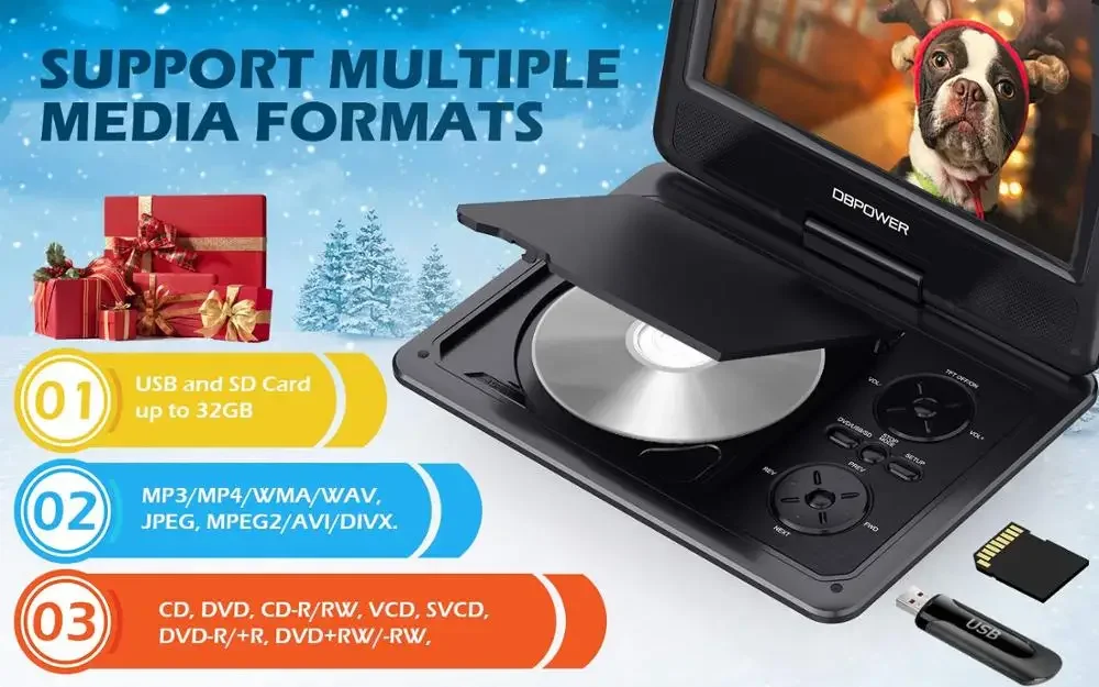 DBPOWER   ͸, HD ޴  CD DVD ÷̾ TV, 5 ð