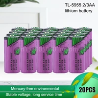 20PCS TL-5955 14335 2/3AA 3.6V 1650mAh Disposable Lithium Battery for PLC CNC Machine Tool Water Meter Replacement Batteria 1