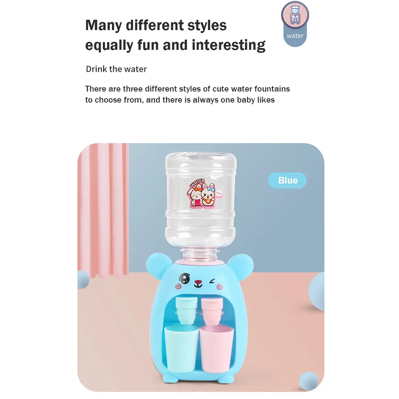 1pc Mini Kitchen Simulation Toy Children Children Role Play Miniature Rabbit Water Dispenser Play House Toys Children'S Gifts 4