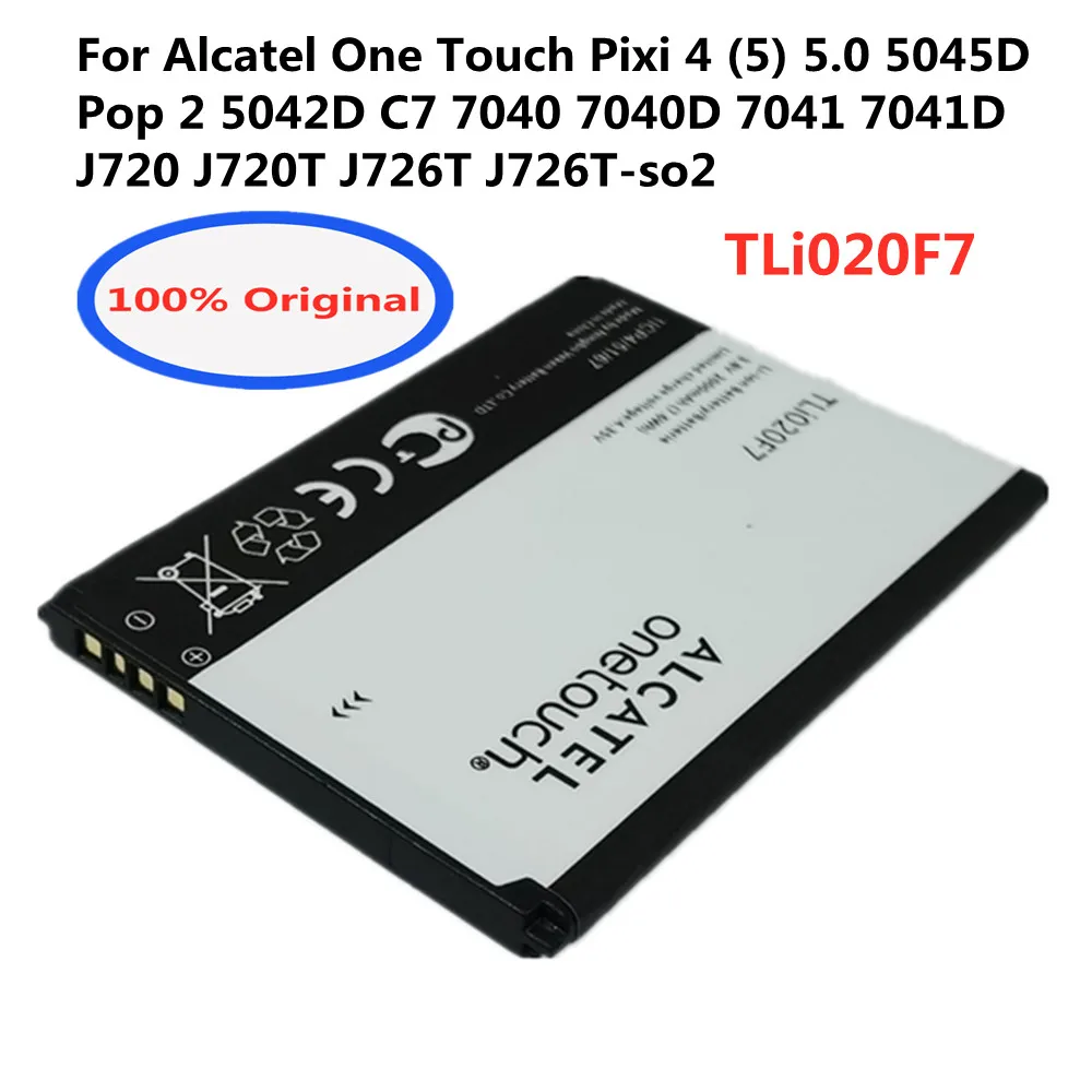 Batteria Originale Tli020F7 2000Mah Per Alcatel One Touch Pixi 4 5045D Pop 2 5042D C7 7040 7040D 7041 7041D J720 J720T J726T-So2