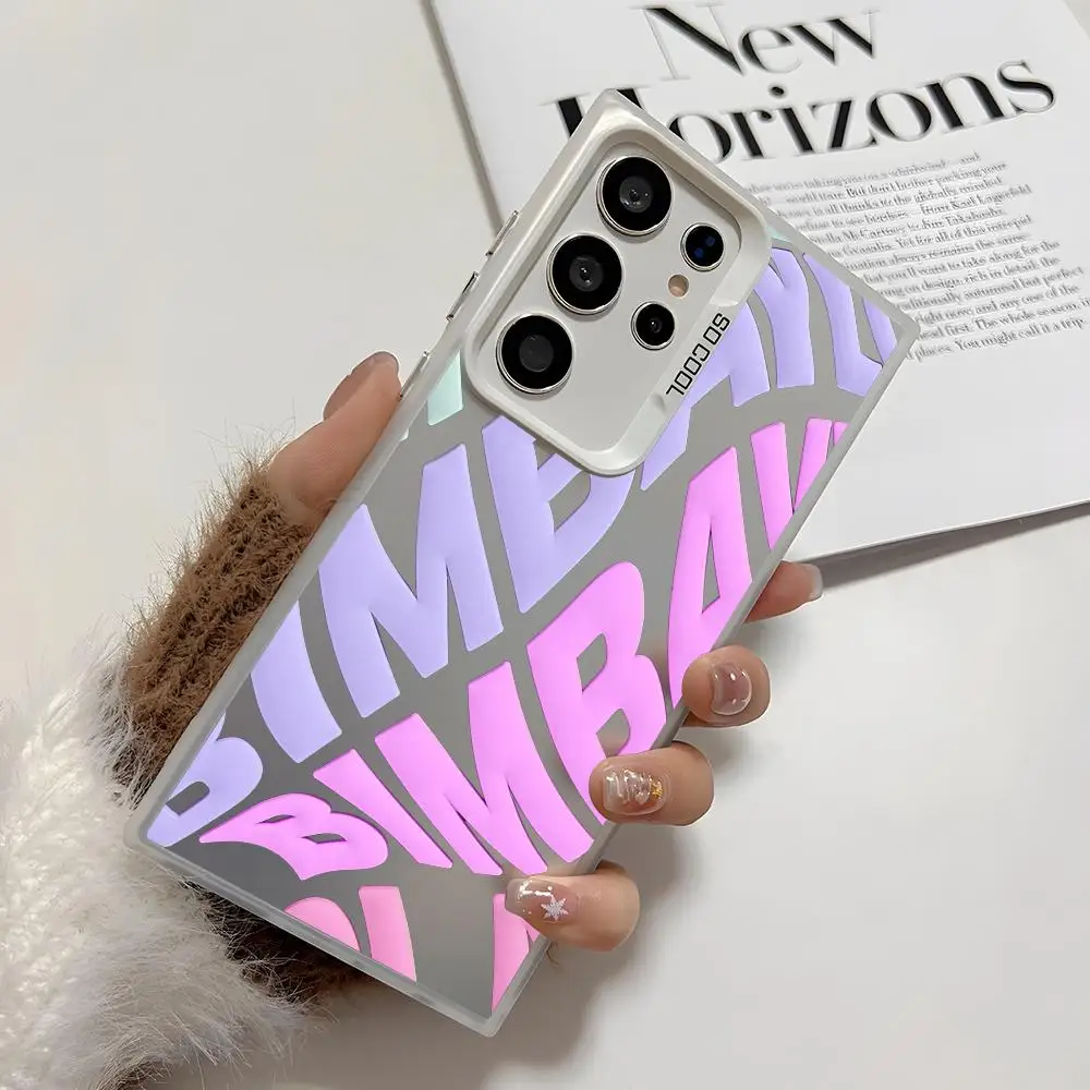 Colorful Silver Silicone Phone Case with Spanish INS Letter Design