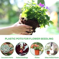 200Pcs 4 Inch Plastic Flower Seedlings Nursery Supplies Planter Pot/Pots Containers Seed Starting Pots Planting Pots 2