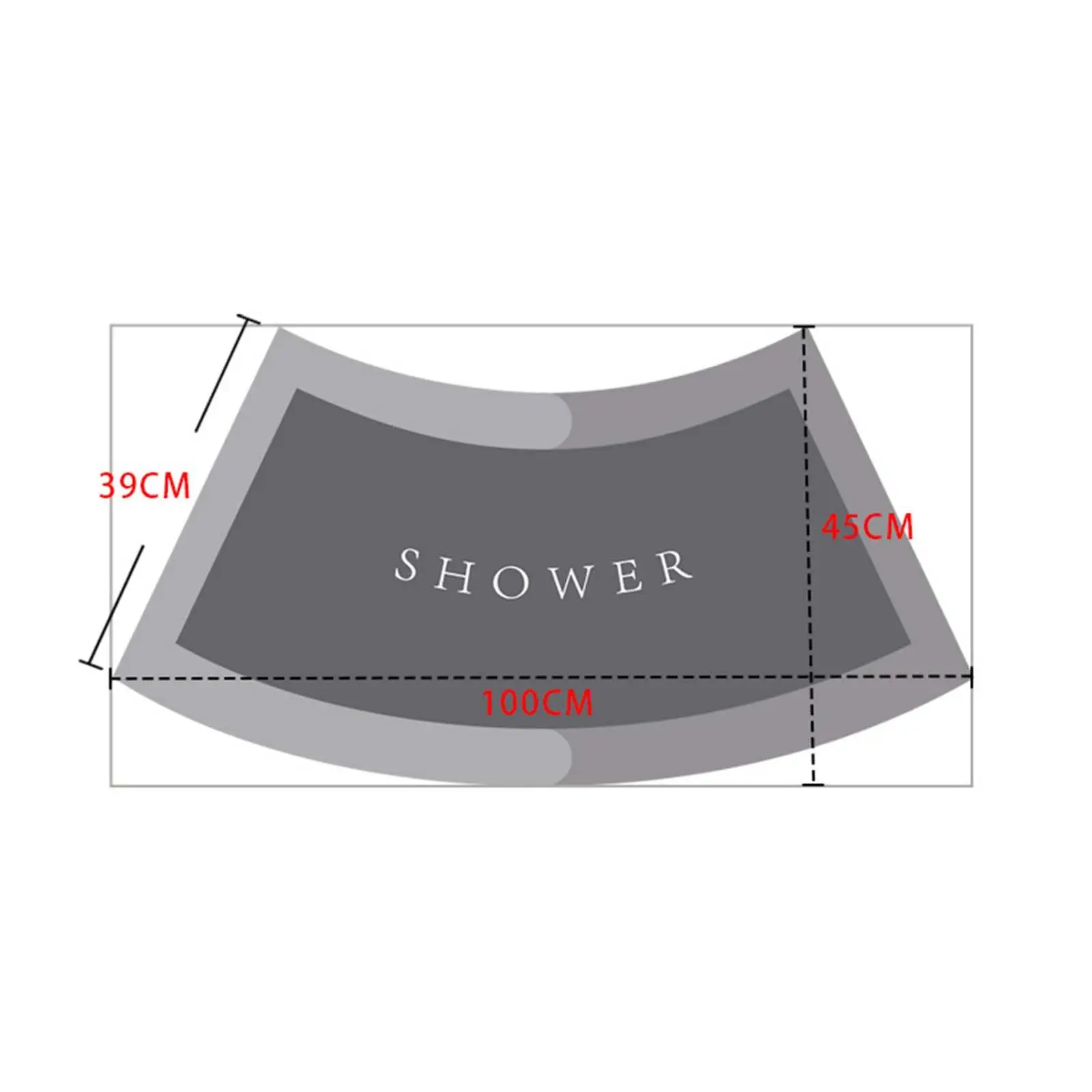 Curved Bath Rug, Bathtub Rug, Toilet Rug Anti Slip Bath Tub Floor Carpet for Quadrant Shower Stall Bathroom Rug Shower Mat