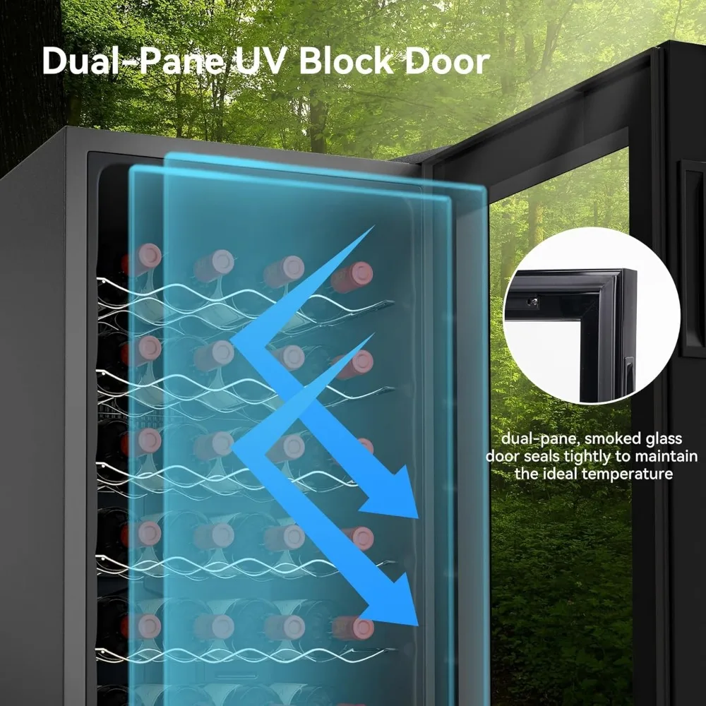 32 Bottle Refrigerator with Interior LED Light, 2.75Cu.Ft./78L Thermoelectric Free Standing Wine Cooler Refrigerator