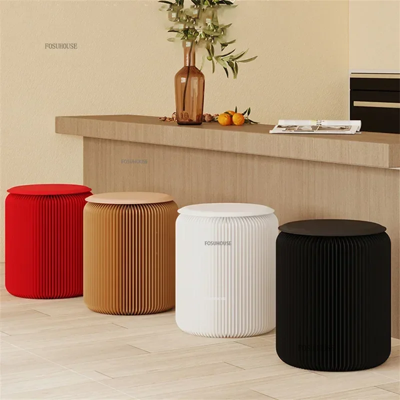 Folding Portable Stool Ottoman 36x42cm Footstool Pouf Sofa Side Coffee End Table Space Saving Wedding Party Show Organ Bench