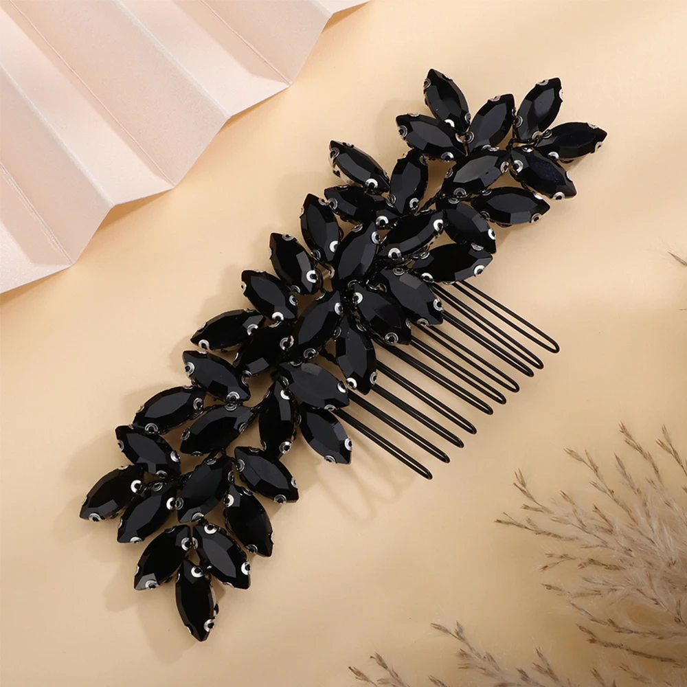S1be2bf2b7e504a0e989c7205387099eet Fashion Rhinestone Hair Comb for Bridal Headpiece 9 Color Wedding Hair Accessories Women Handmade Tiara Headdress Party Headwear Mallzona
