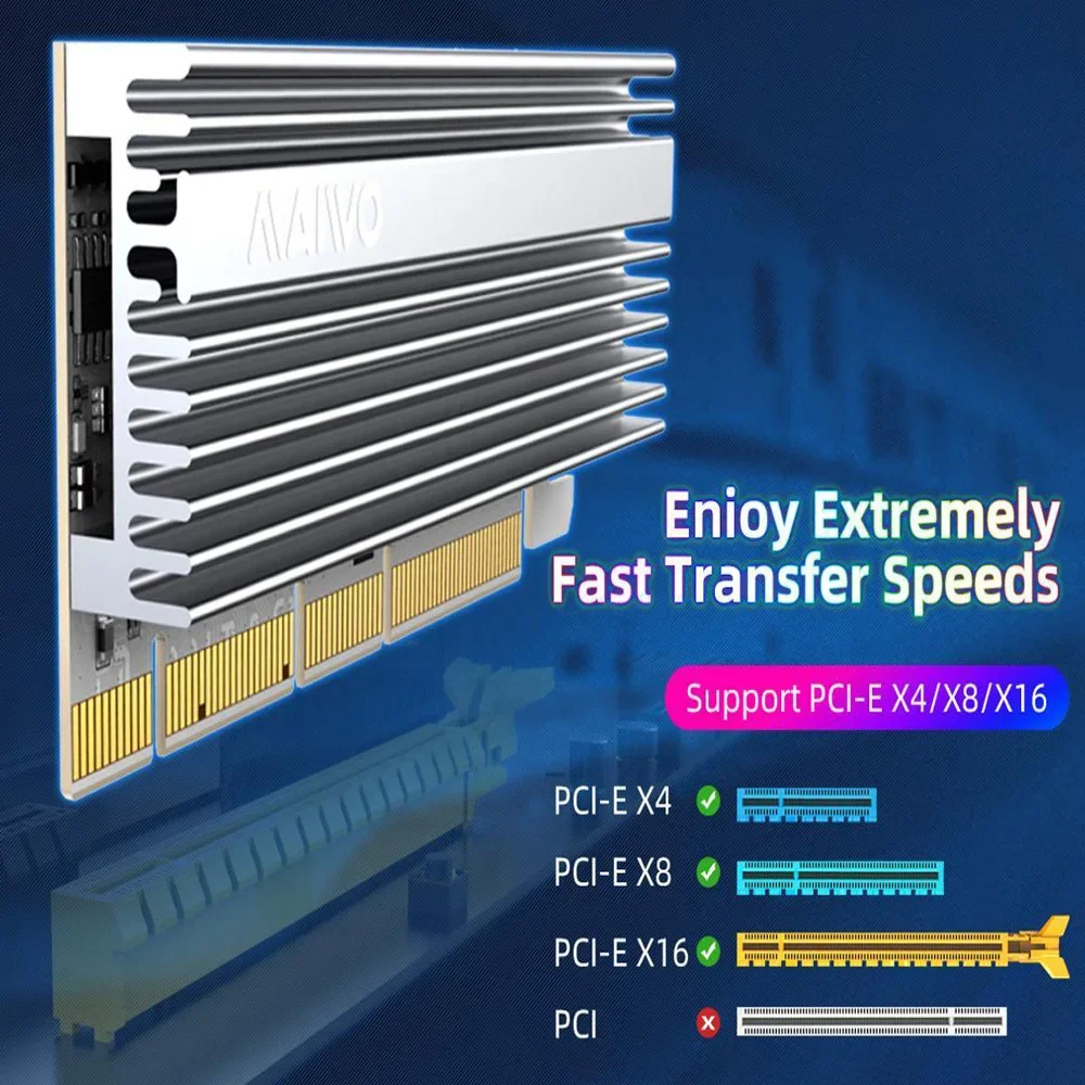 MAIWO M.2 NVME SSD Adapter Expansion Card NVMe To PCIe X4 X8 X16 Converter Card Solid State Drive Expansion for M2 NVME SSD ssd adapter card m.2 to pcie adapter m.2 expansion card pcie adapter card pcie expansion card